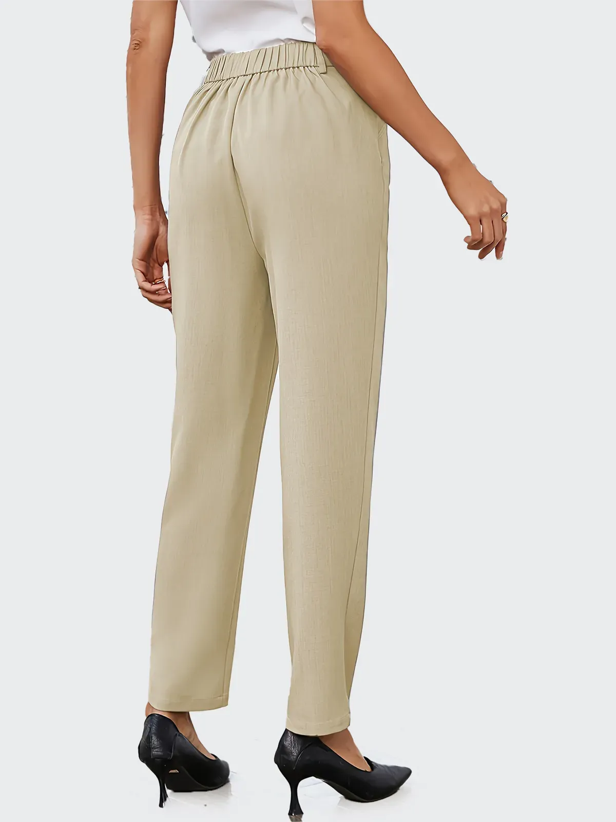 Splendor High-Rise Straight Leg Elastic Waist Pants