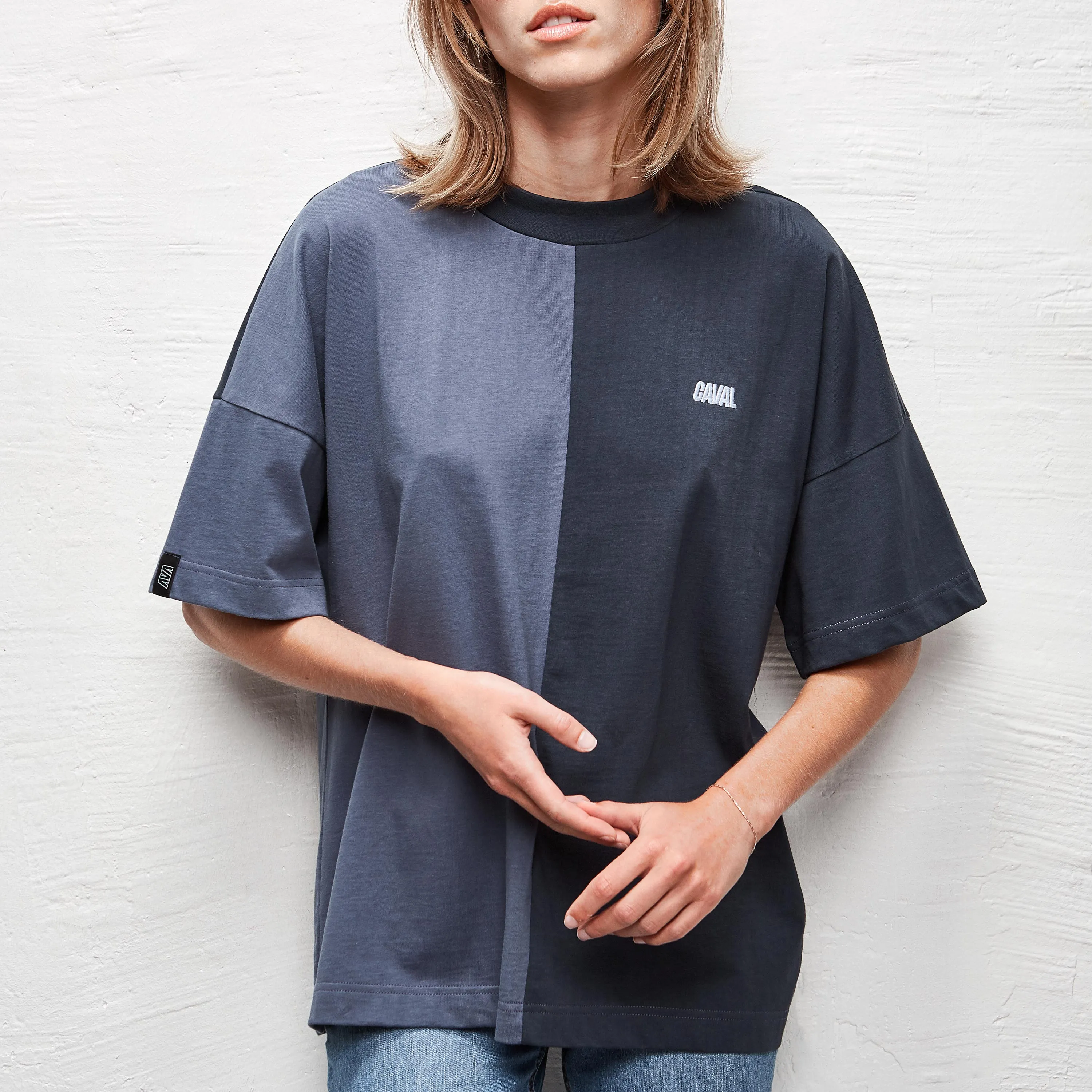 Split T-Shirt Woman Blue