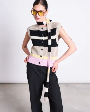 STRIPED MINI SCARF KNUD MULTICOLOR GOTS