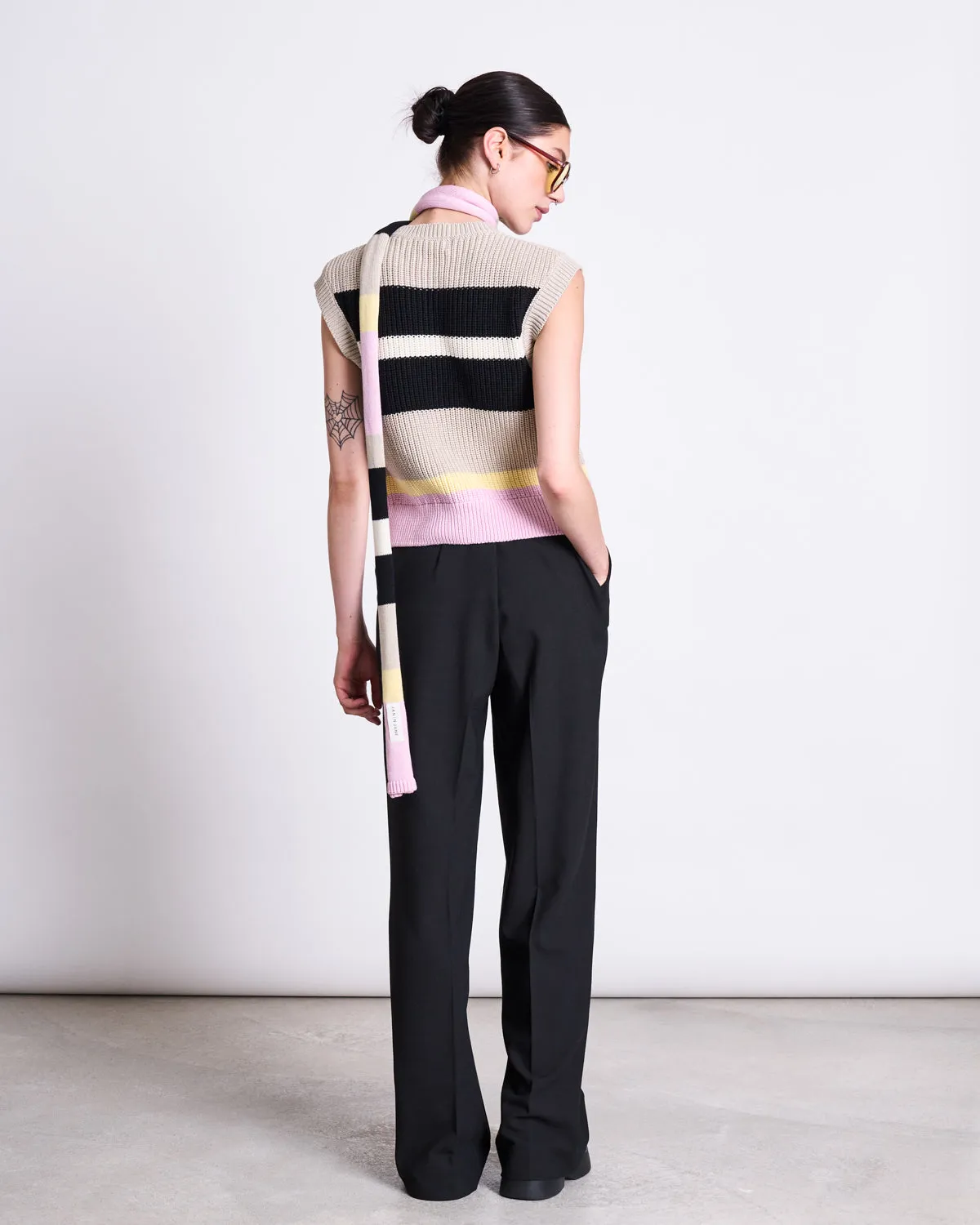 STRIPED MINI SCARF KNUD MULTICOLOR GOTS