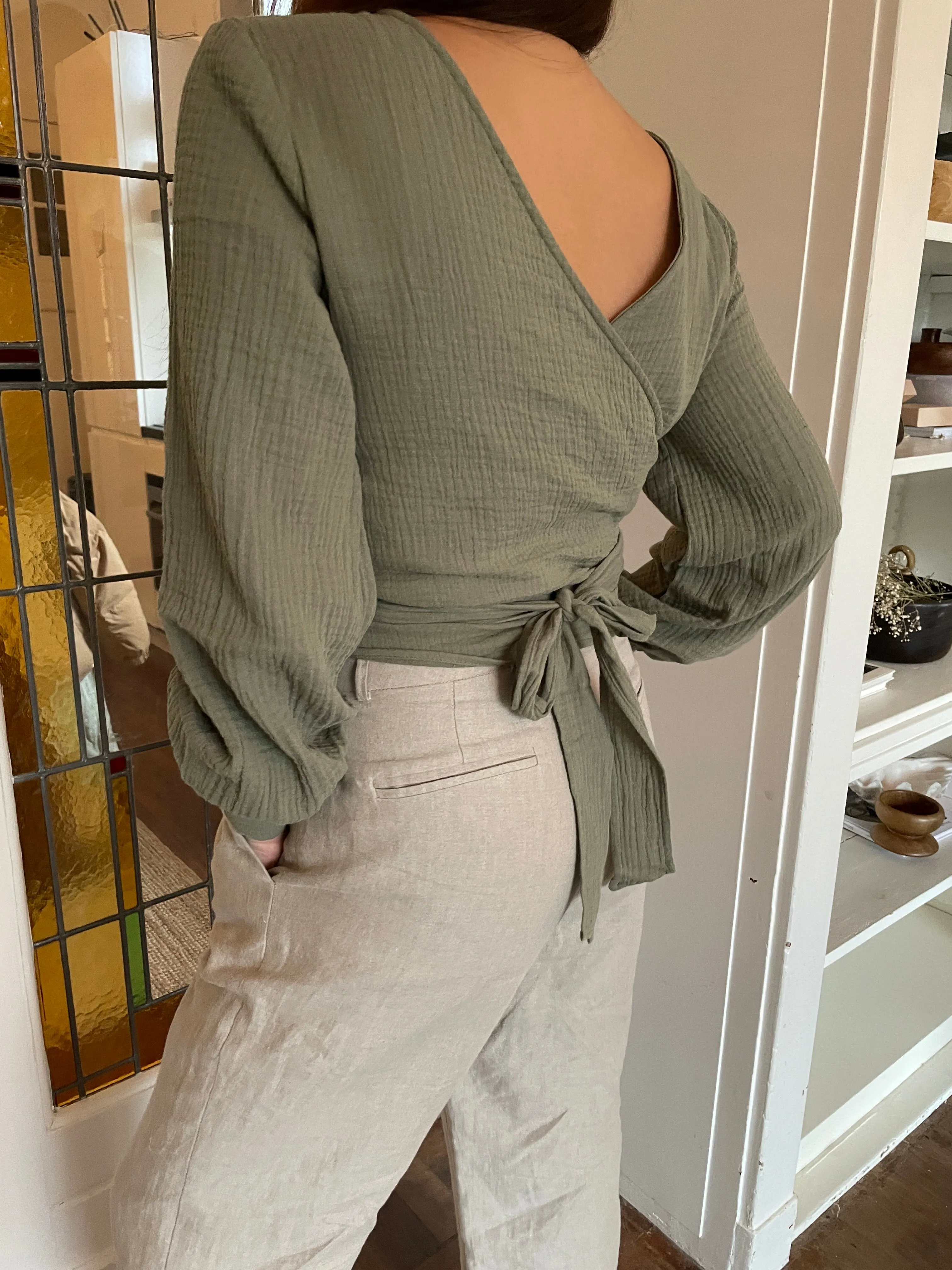 Suki Wrap Blouse - Green