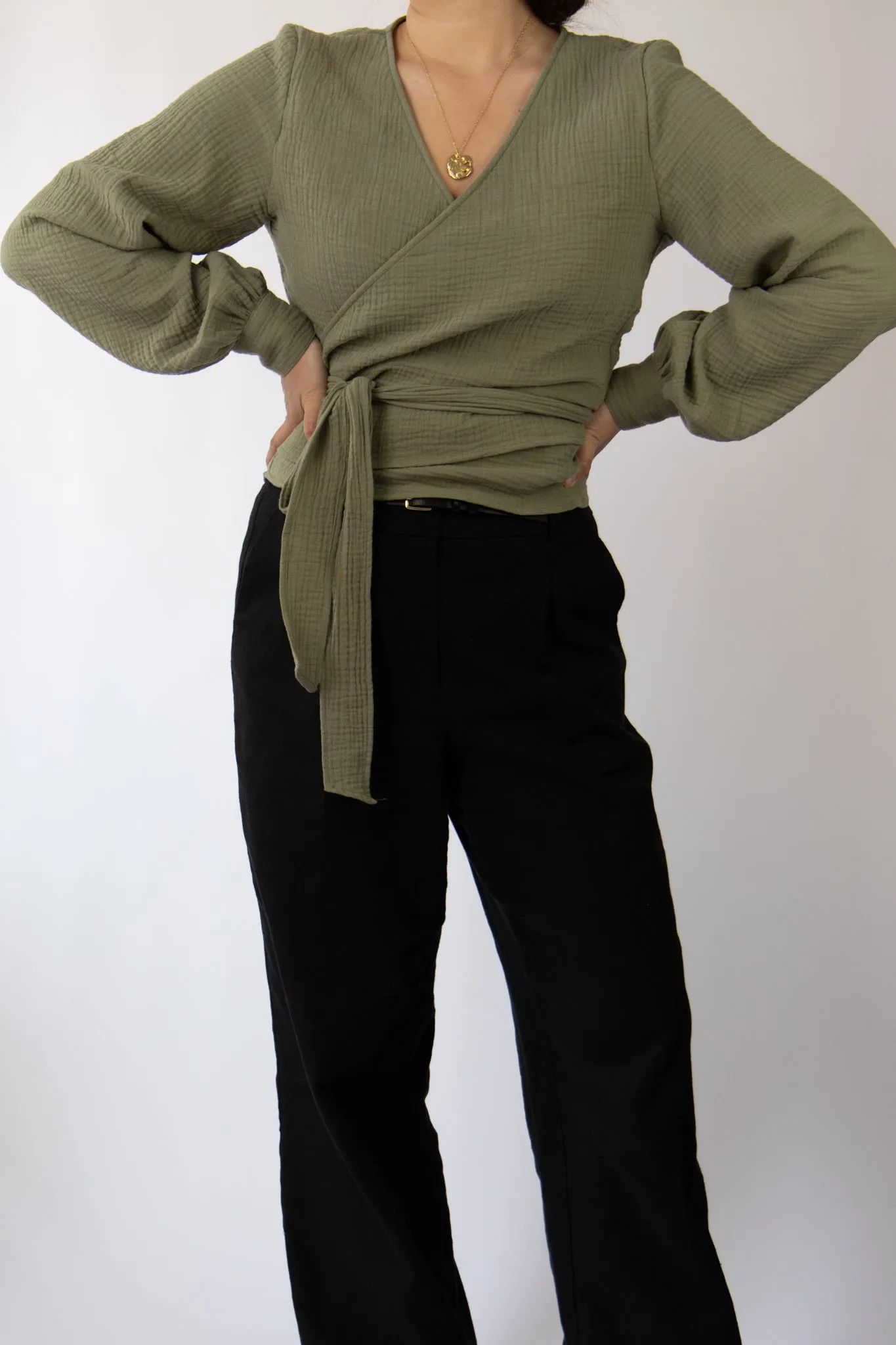 Suki Wrap Blouse - Green