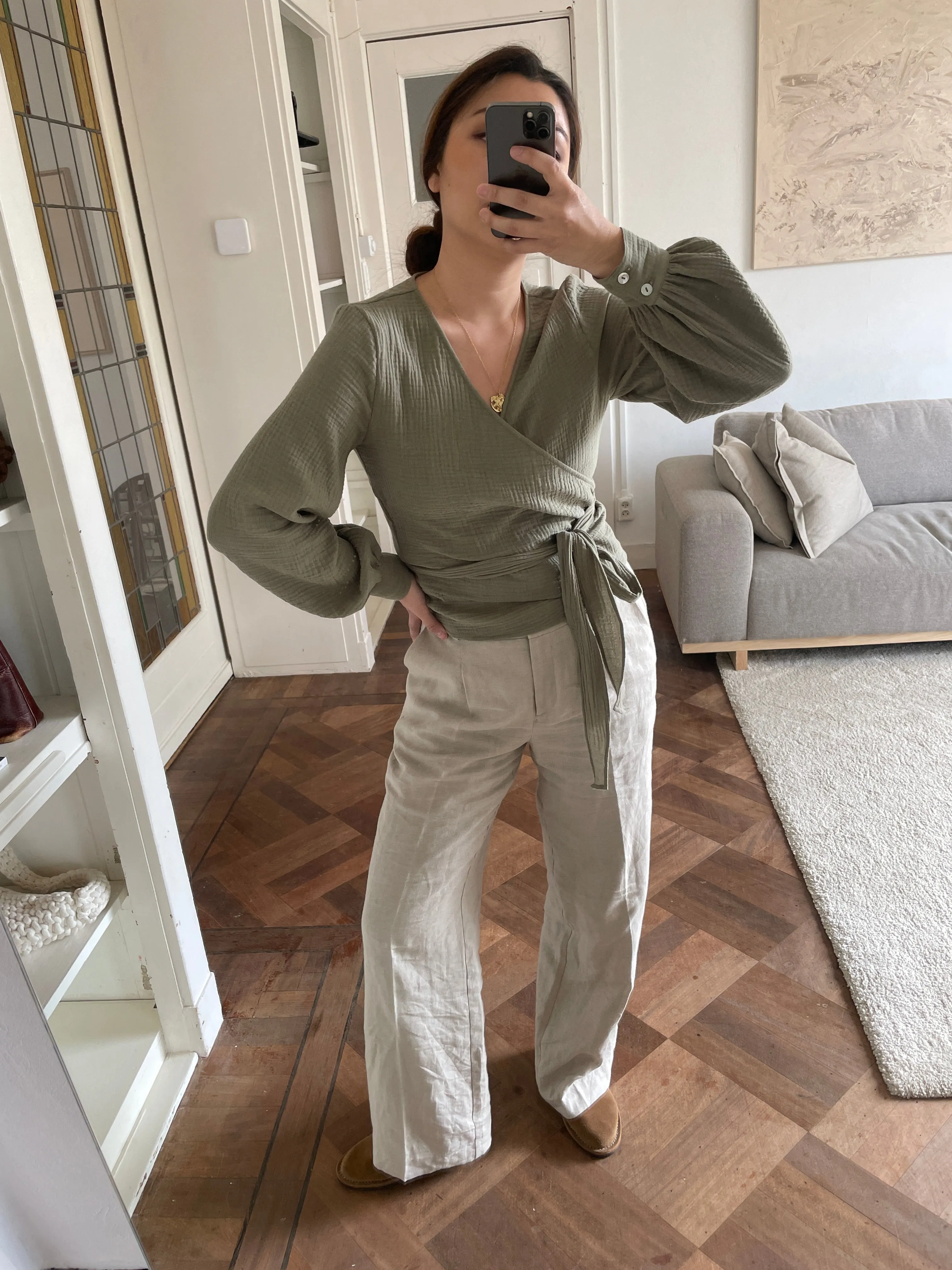 Suki Wrap Blouse - Green