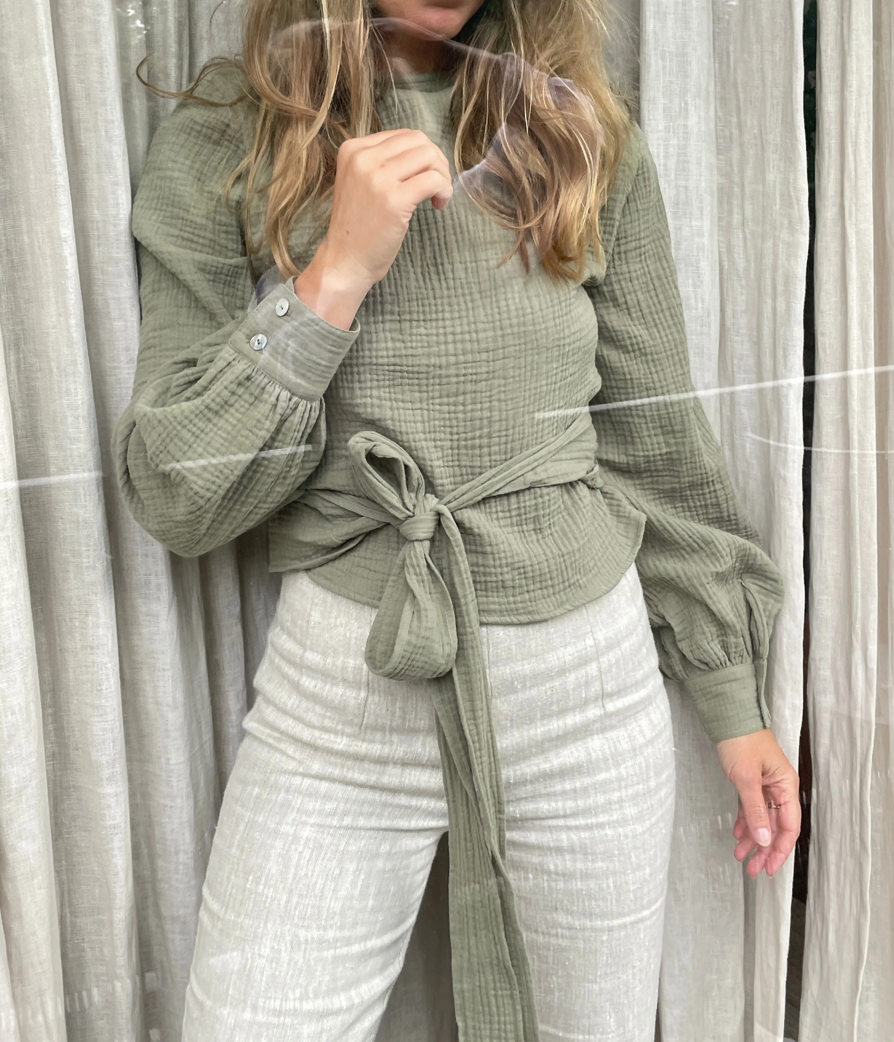 Suki Wrap Blouse - Green