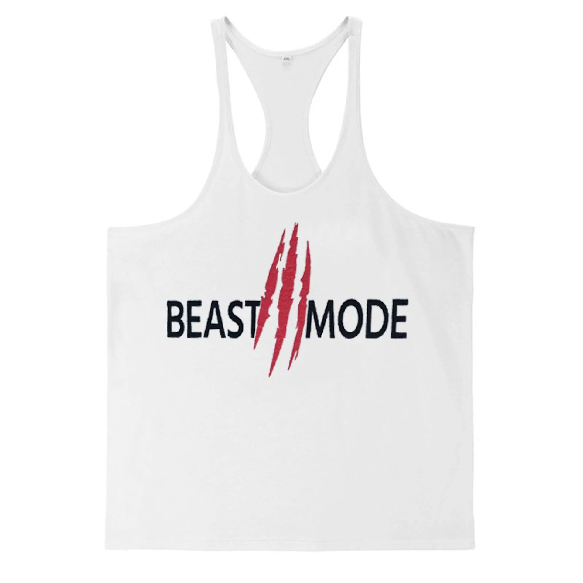 Summer Cotton Fitness Muscle Men's Thin Shoulder Strap I-print Halter Vest
