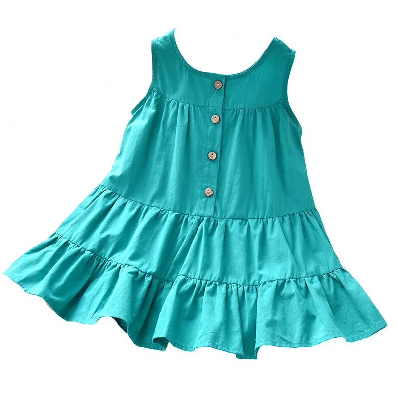 Summer Girls' Vest and Mid-Length Skirt Set