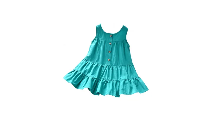 Summer Girls' Vest and Mid-Length Skirt Set