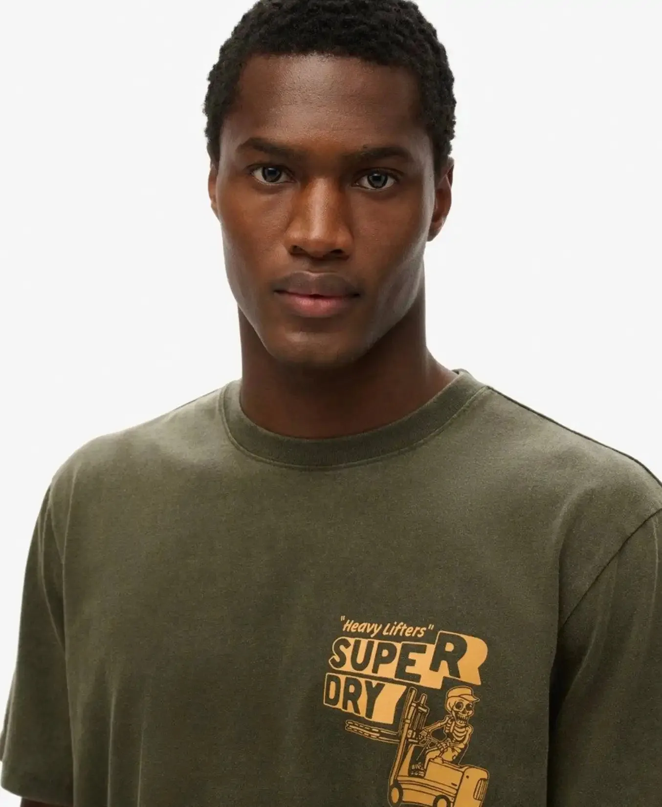 Superdry Mens Mesa Trade Tools Loose Fit T-Shirt Surplus Goods Olive