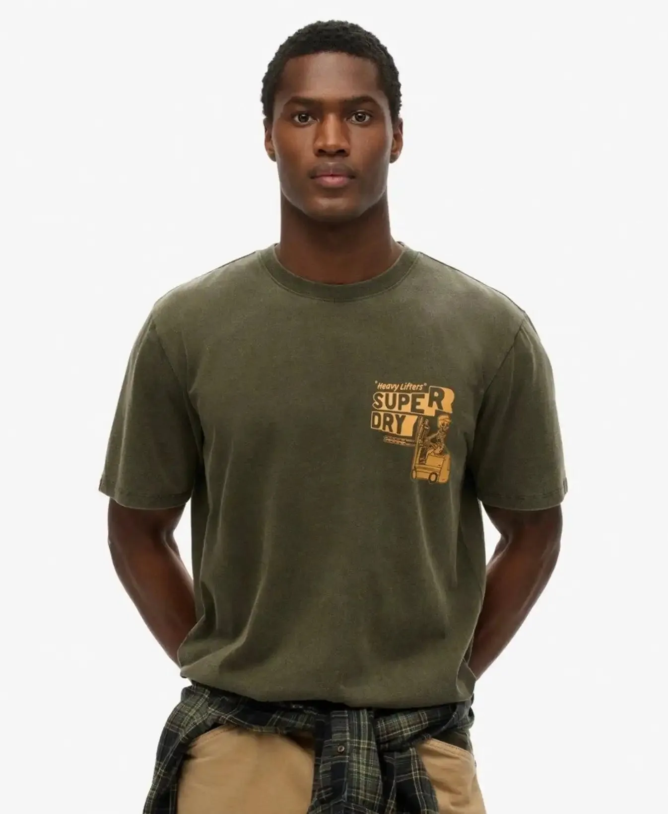 Superdry Mens Mesa Trade Tools Loose Fit T-Shirt Surplus Goods Olive