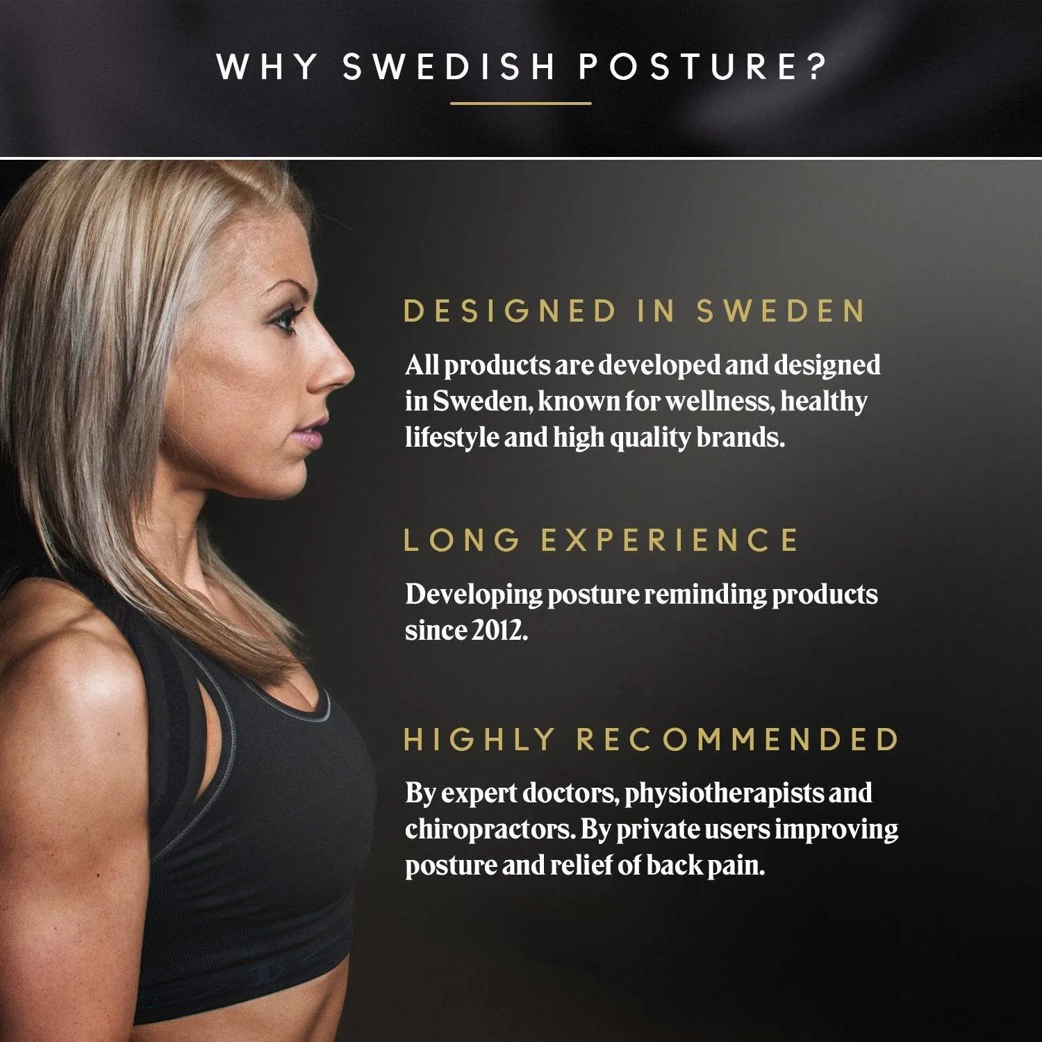Swedish Posture - Flexi, Shoulder Muscles Support, Comfortable Adjustable Shoulder Brace, Posture Corrector for Men and Women