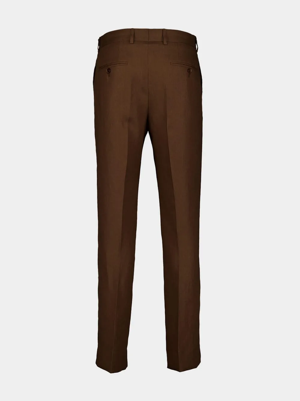 Tailored Brown Linen Pants