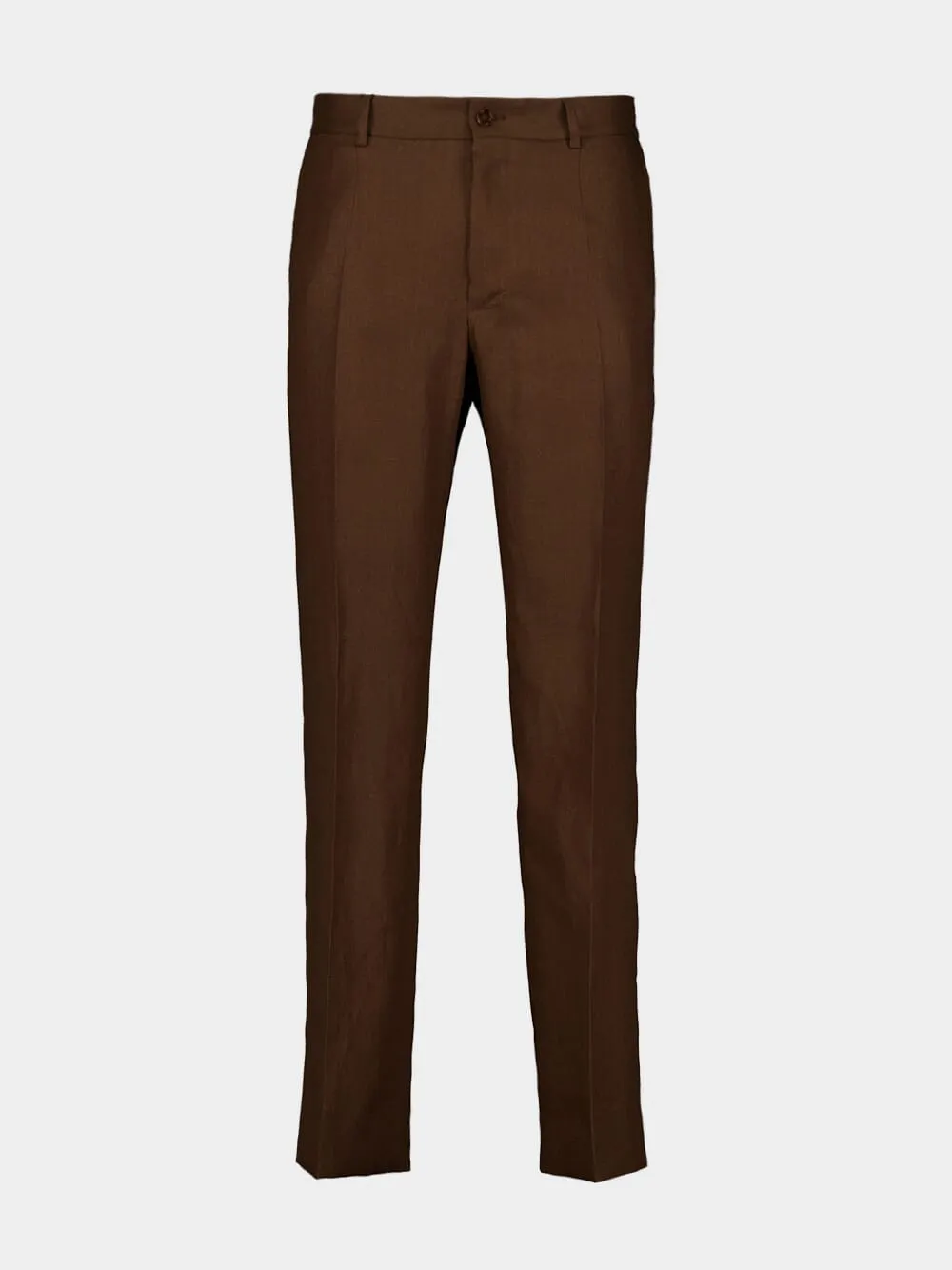 Tailored Brown Linen Pants
