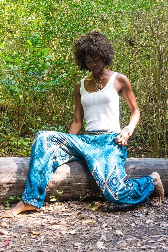 Teal Peacock Pants