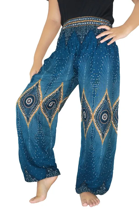Teal Peacock Pants