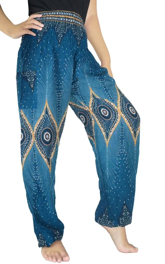 Teal Peacock Pants