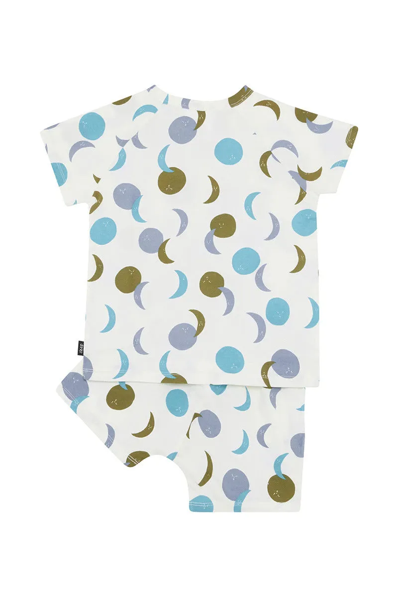Tee/Short Sleep Set - Aqua Luna Glow