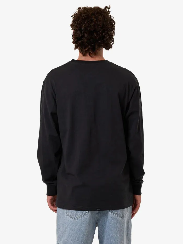 THRILLS FILTER OVERSIZE FIT LONG SLEEVE TEE FADED BLACK