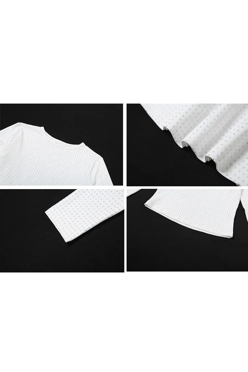 TK0315 Rhinestones Fitted Shirt