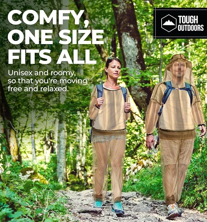 Tough Outdoors Mosquito Pants - Net Bug Mesh Pants for Outdoor Protection from Bugs, Flies, Gnats, No-See-Ums & Midges - For Men & Women - w/Free Carry Pouch Small to Medium - Pants Only