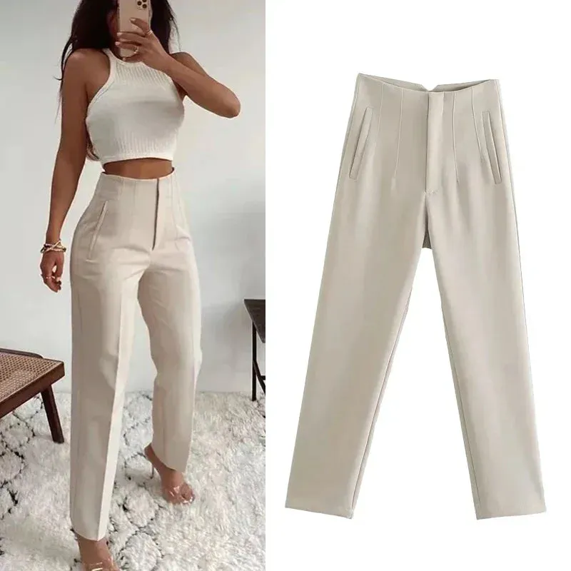 TRAF Fashion High-Waist Pencil Pants for Women