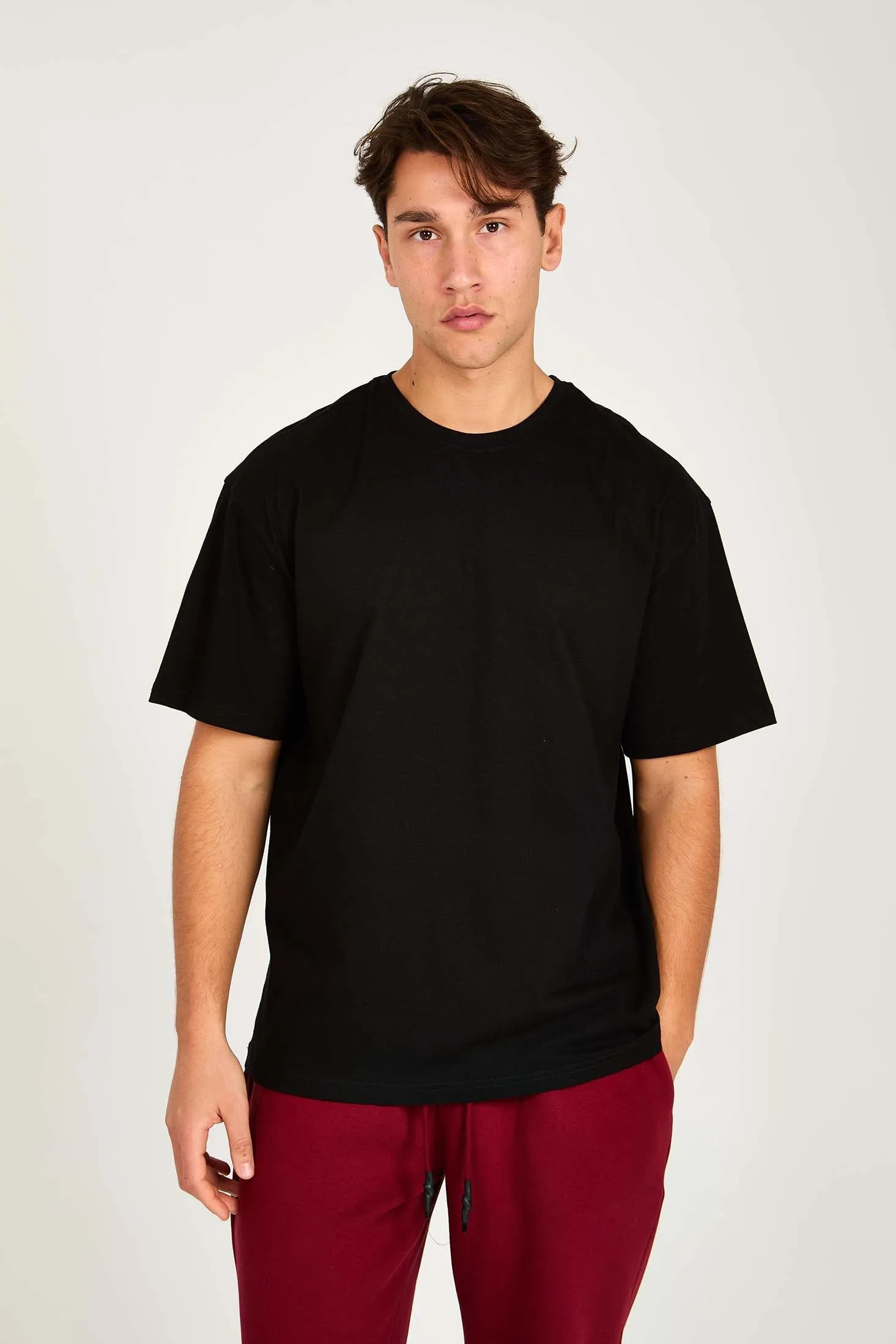 Unisex   T-Shirt Relaxed Fit Half Sleeve Black