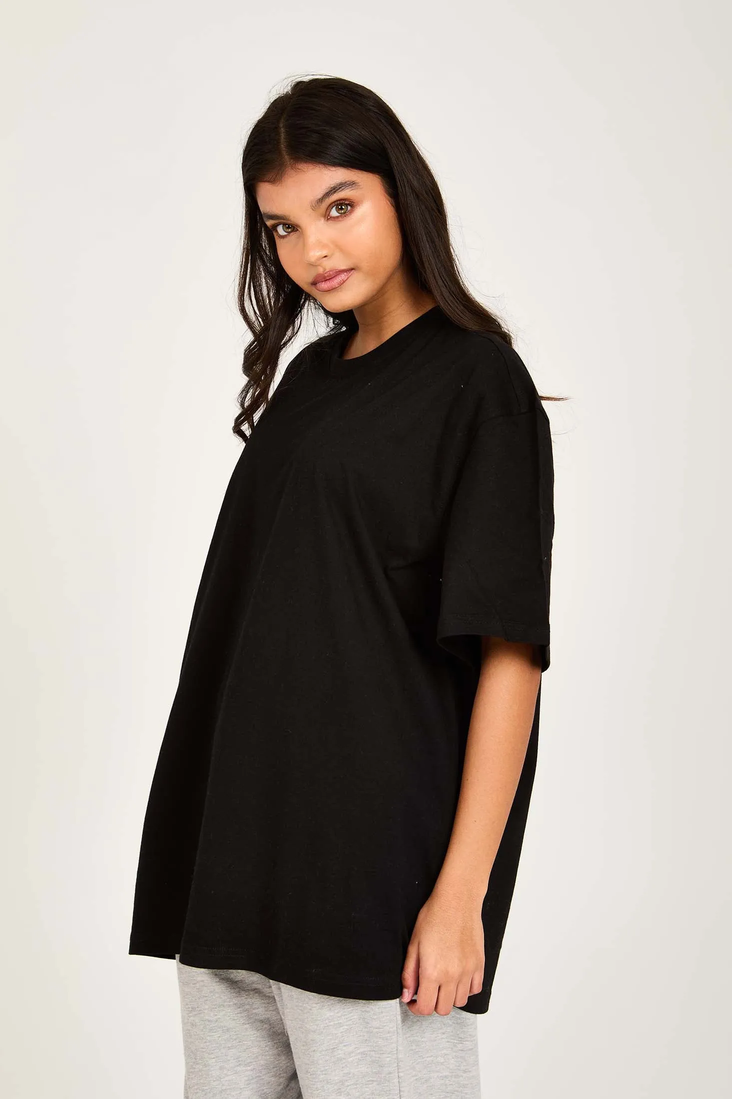 Unisex   T-Shirt Relaxed Fit Half Sleeve Black