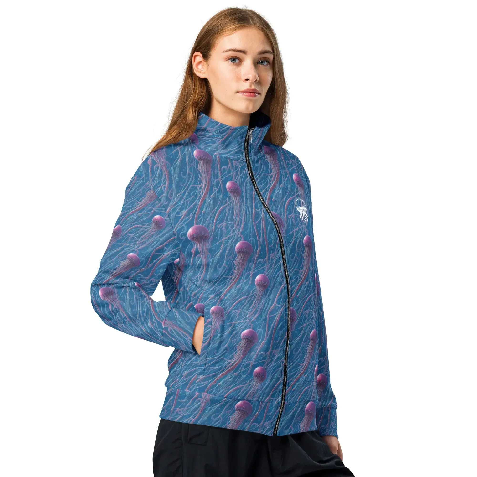 Unisex track jacket - Blue and Violet Jellyfishes