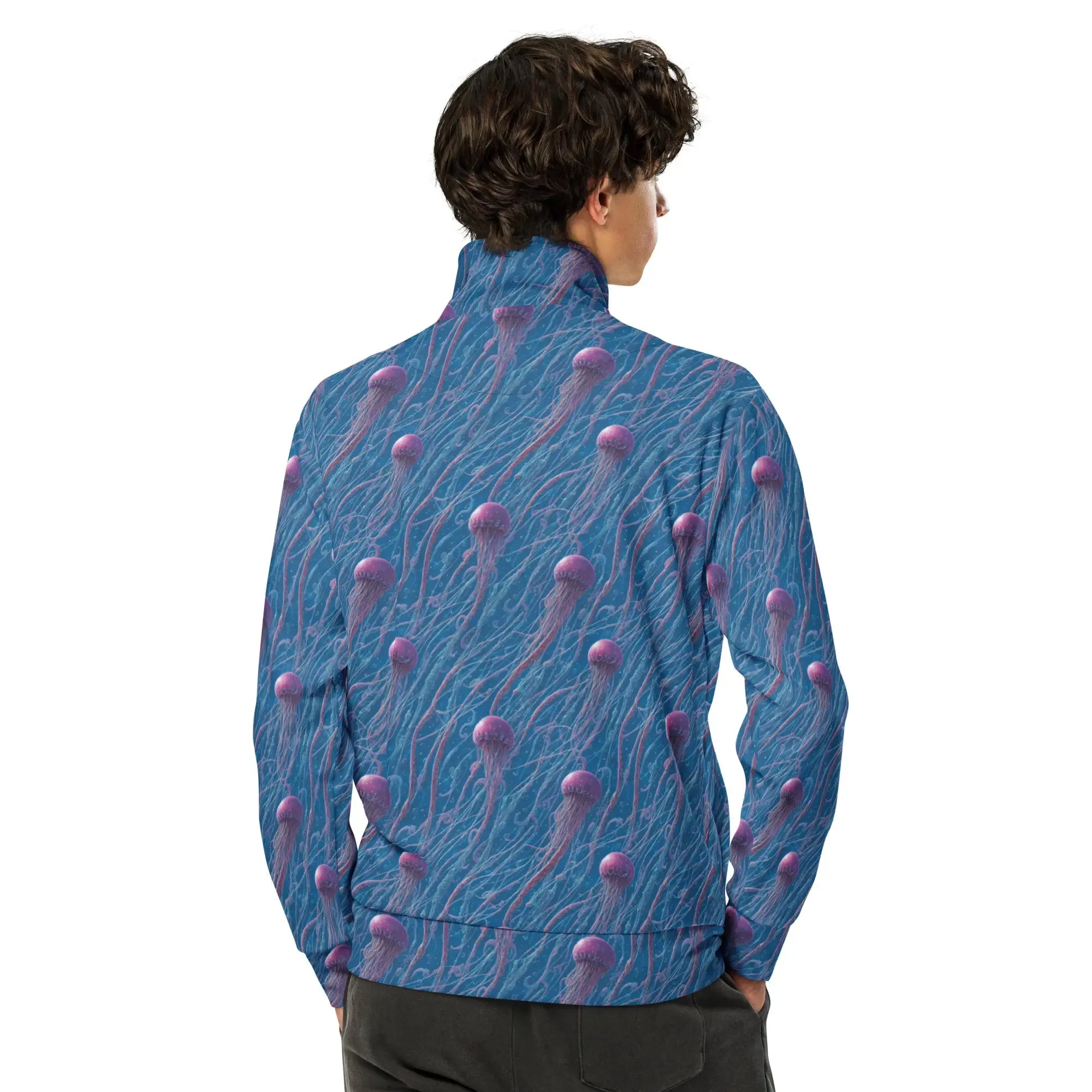 Unisex track jacket - Blue and Violet Jellyfishes