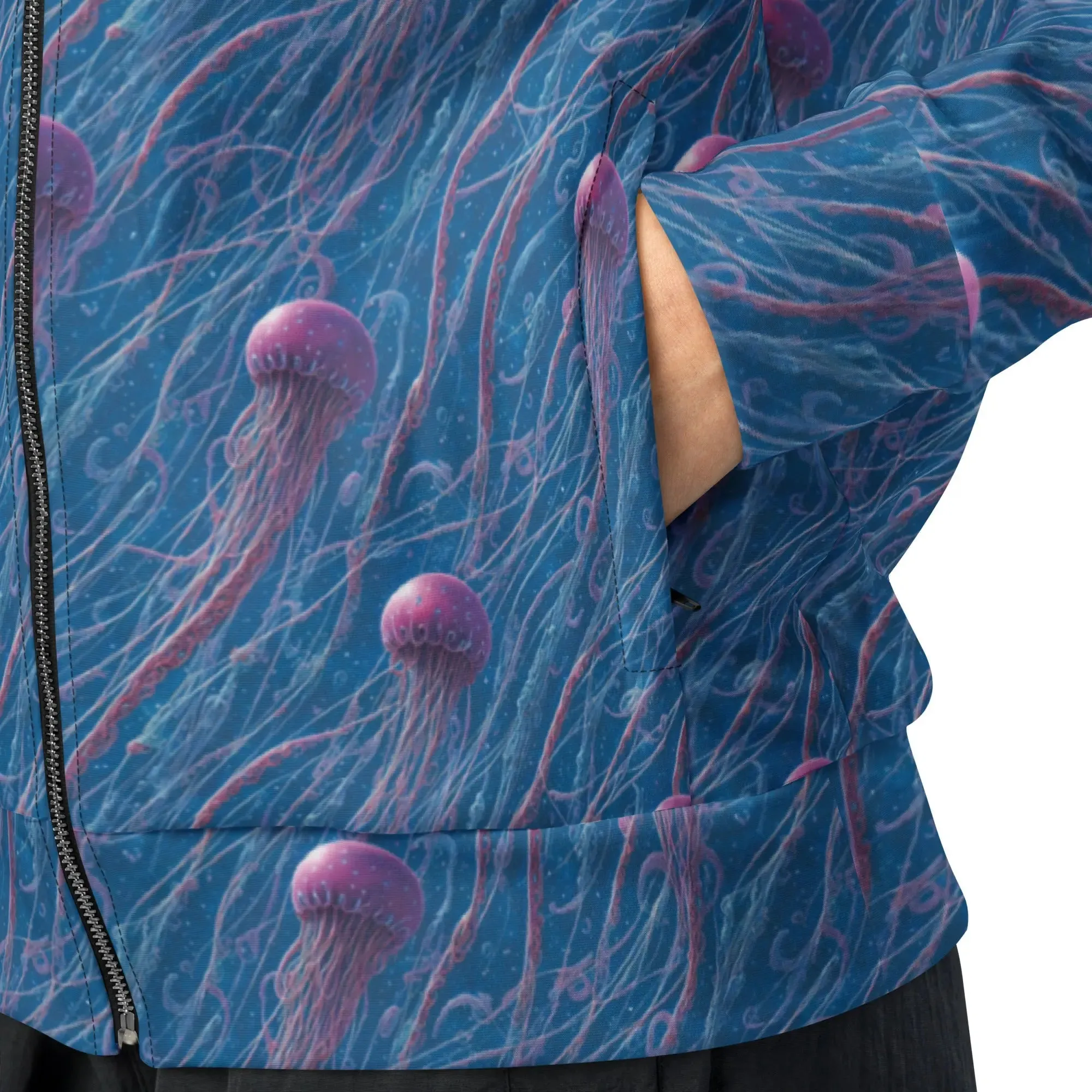 Unisex track jacket - Blue and Violet Jellyfishes