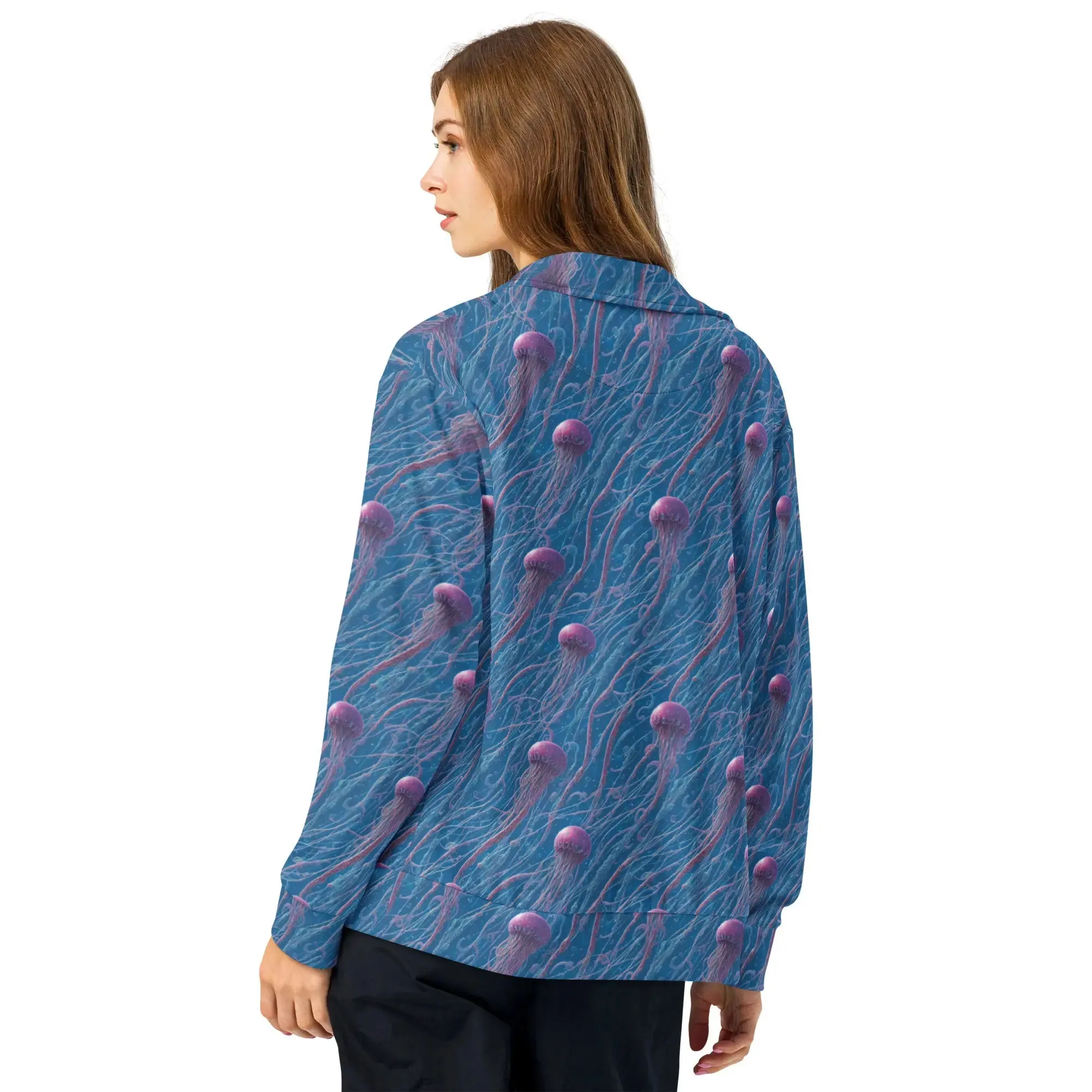 Unisex track jacket - Blue and Violet Jellyfishes