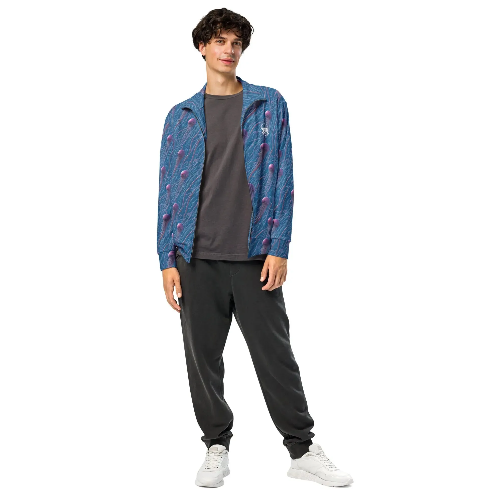 Unisex track jacket - Blue and Violet Jellyfishes