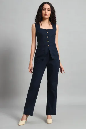 Urban Ease Co-ord Set, Navy Blue