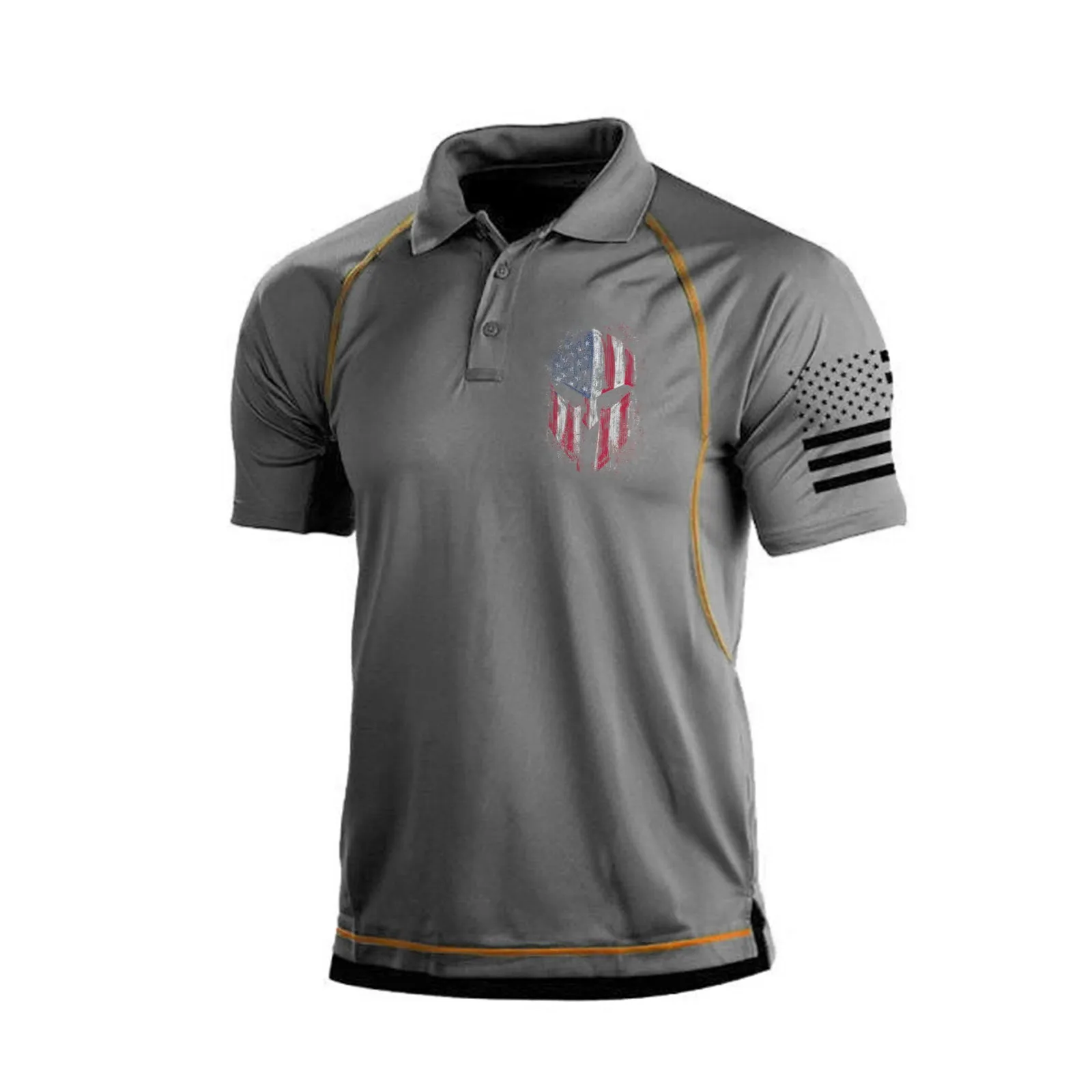 USA FLAG SPARTAN GRAPHIC POLO SHIRT