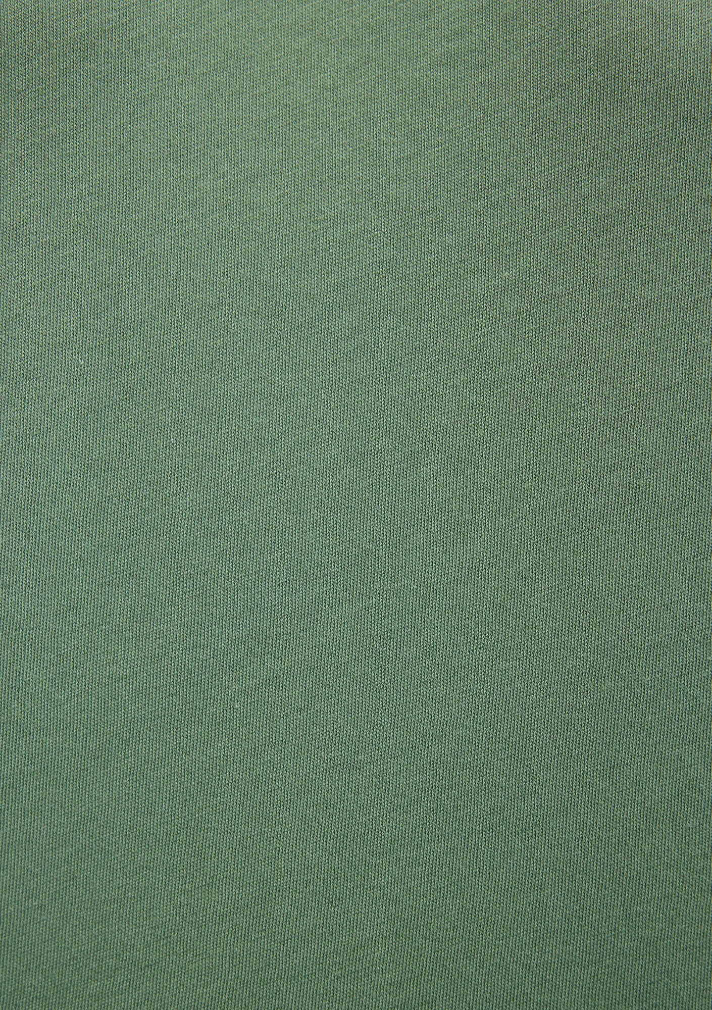 V Neck Green Basic T-Shirt