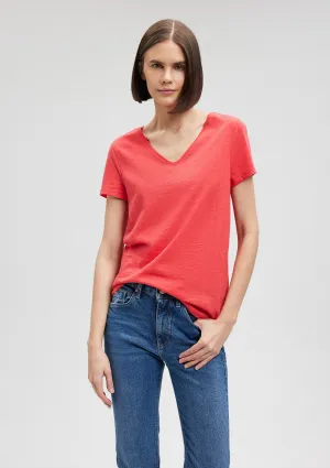 V Neck Pink Basic T-Shirt