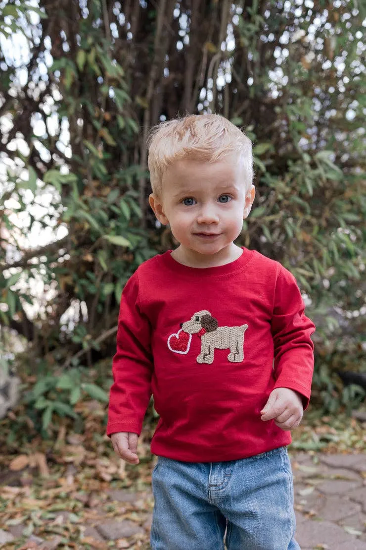 Valentine Red Puppy Tee