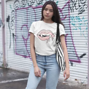 Vampire Donut Lips Basic Tee - White