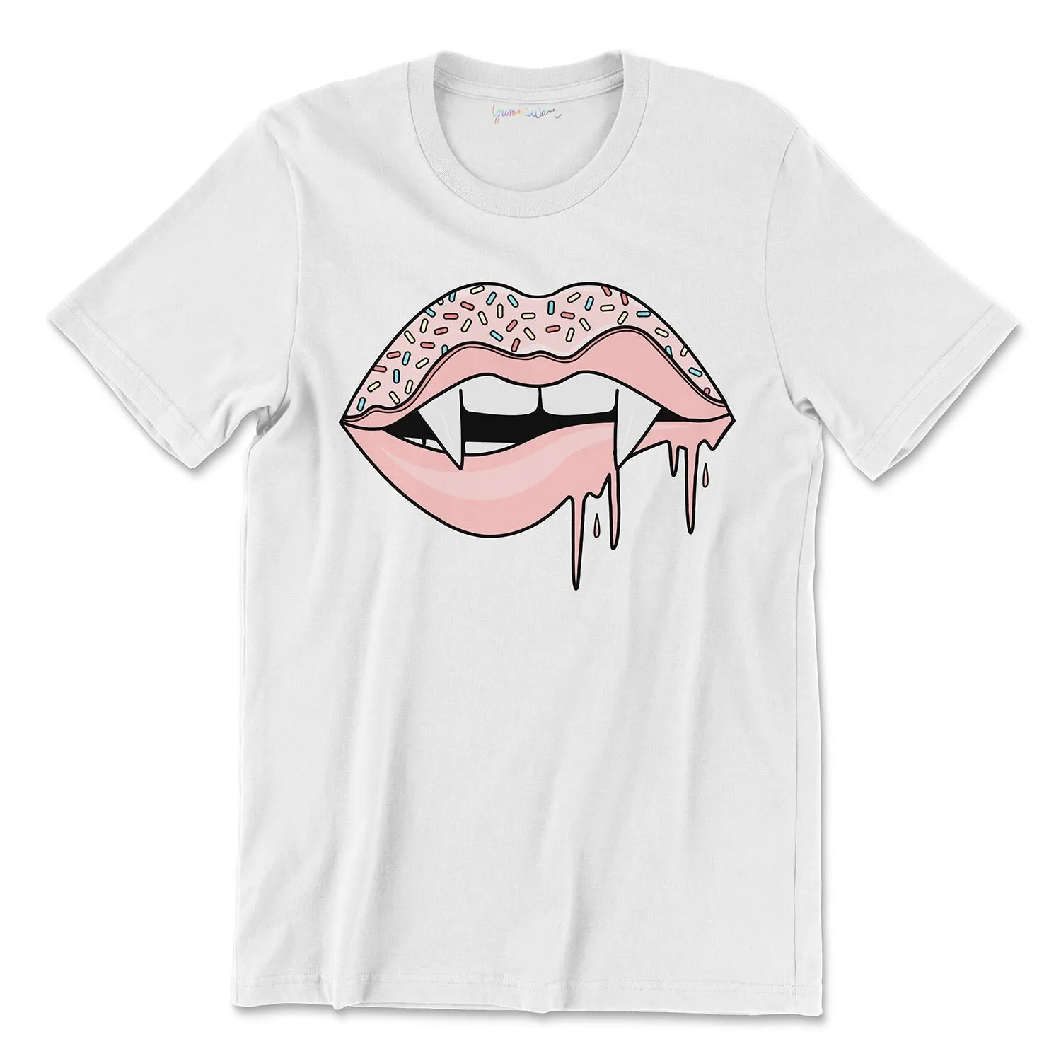 Vampire Donut Lips Basic Tee - White