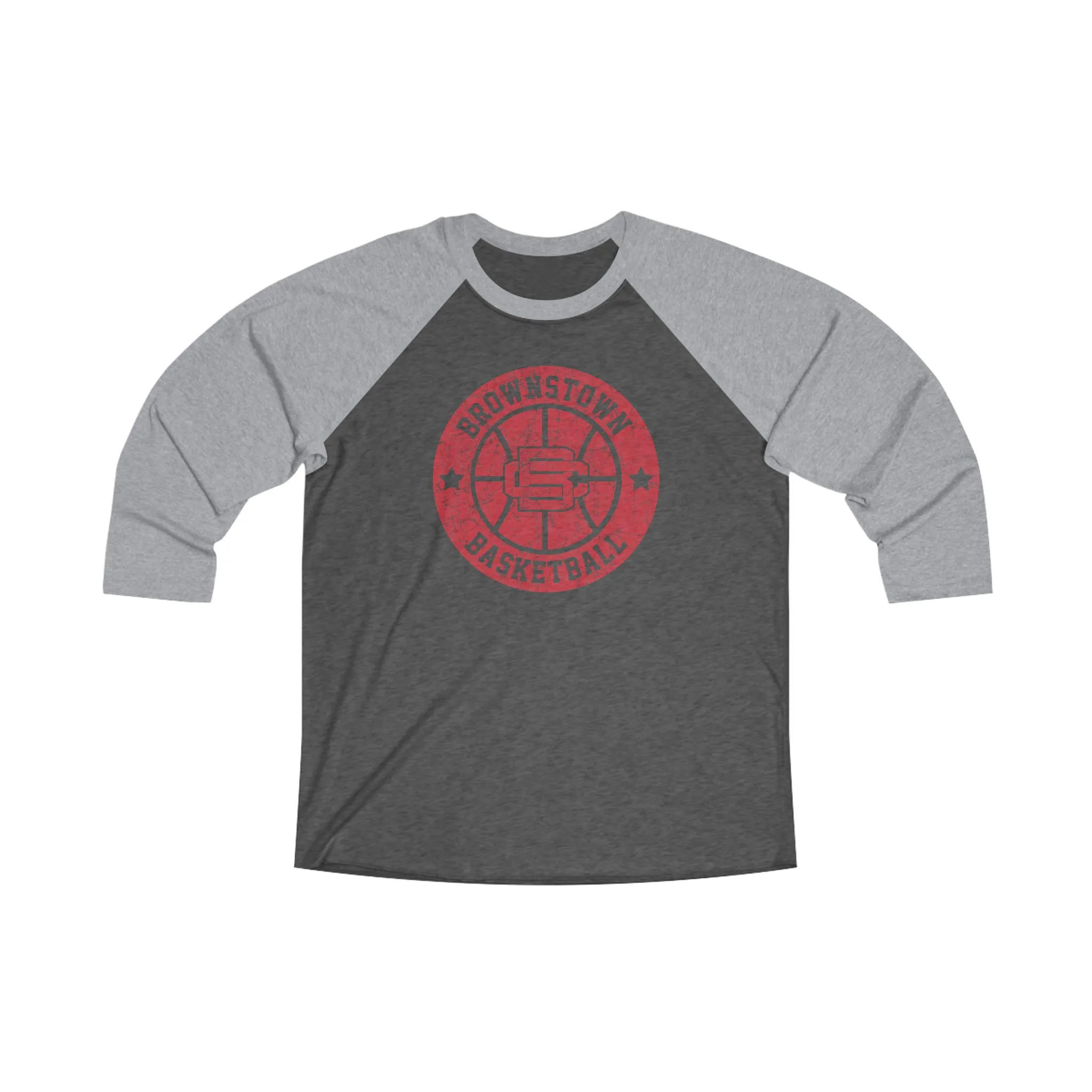 Vintage Brownstown Basketball Unisex Tri-Blend 3\4 Raglan Tee
