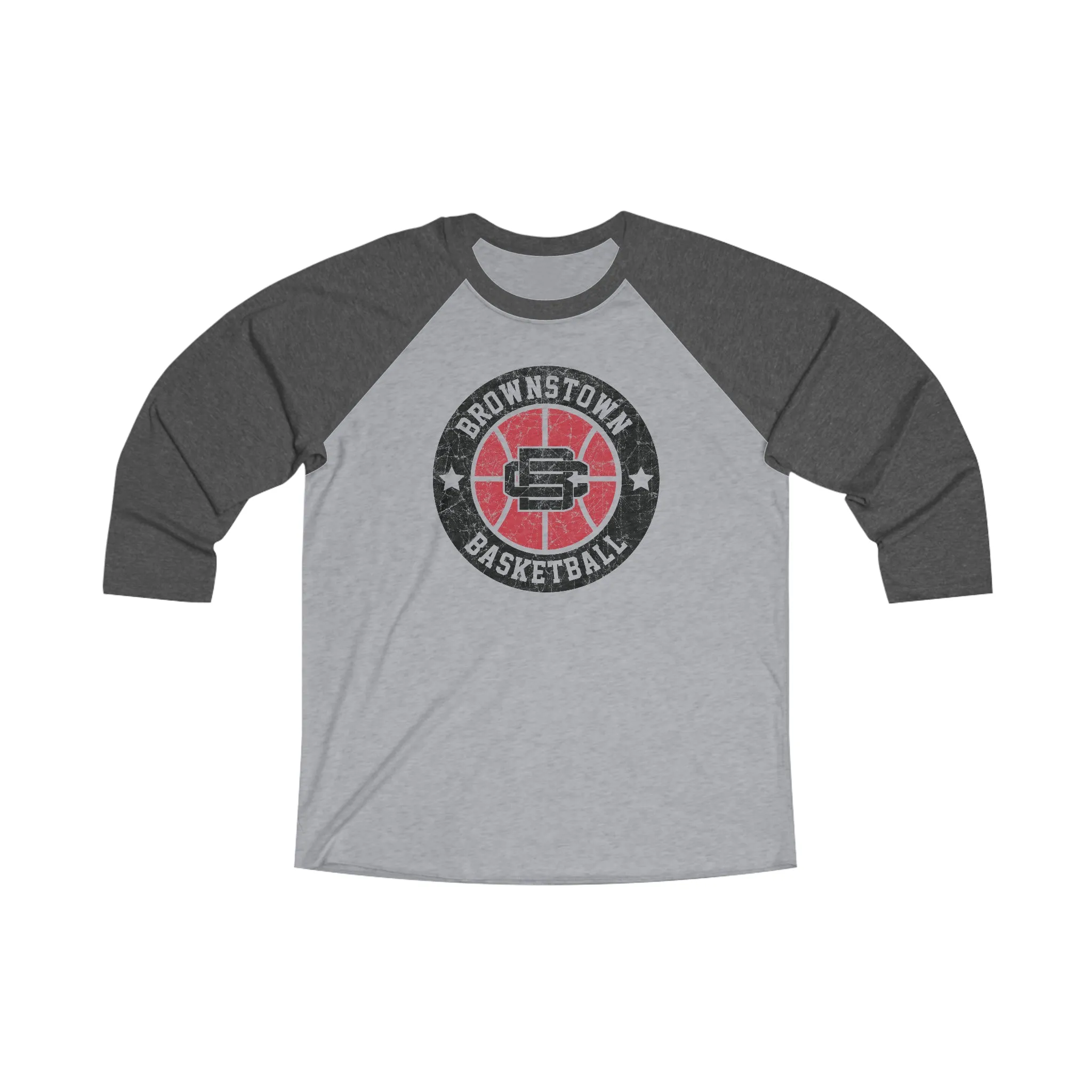 Vintage Brownstown Basketball Unisex Tri-Blend 3\4 Raglan Tee