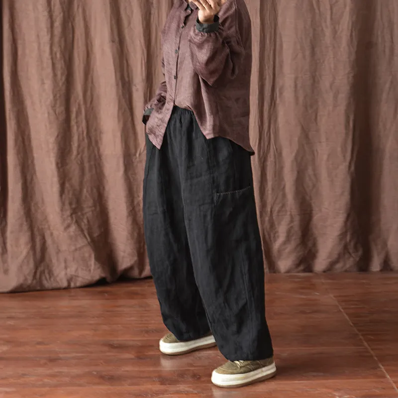 Vintage Comfort Wide-Leg Pants