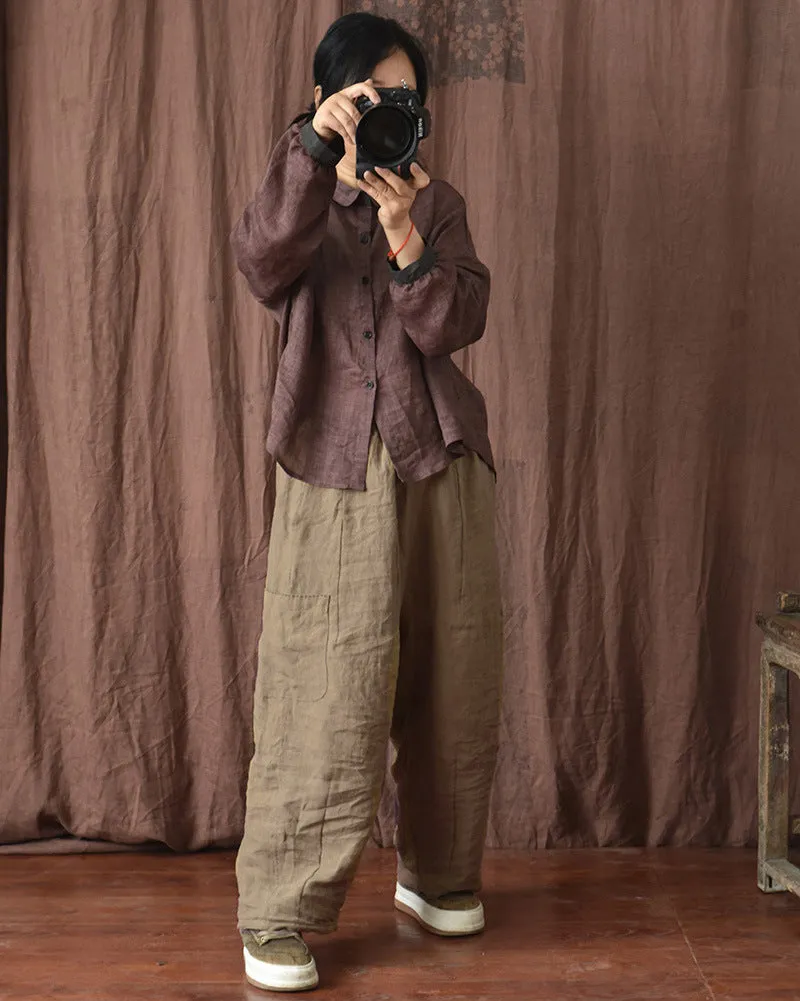 Vintage Comfort Wide-Leg Pants