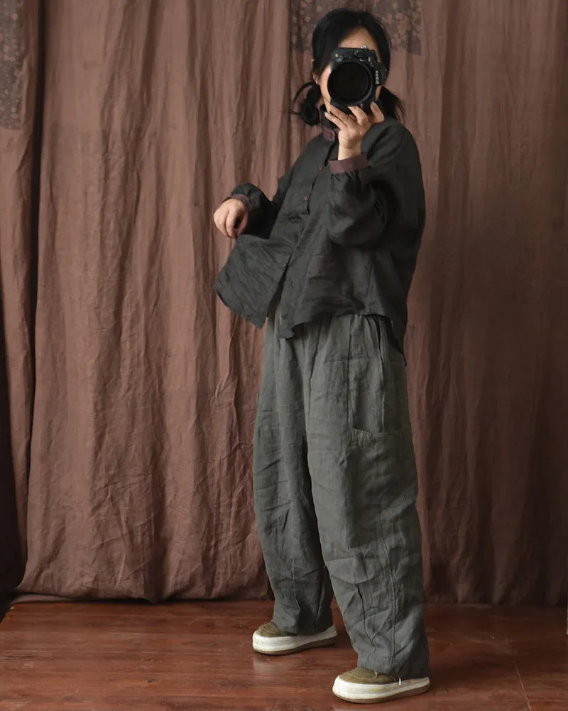 Vintage Comfort Wide-Leg Pants
