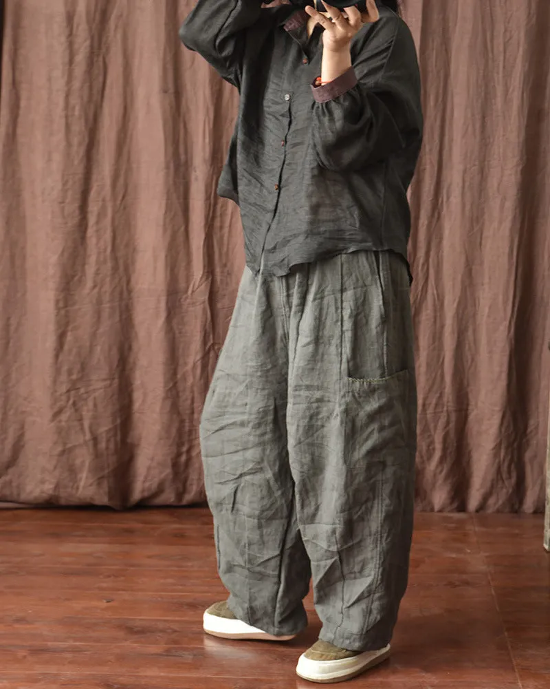 Vintage Comfort Wide-Leg Pants