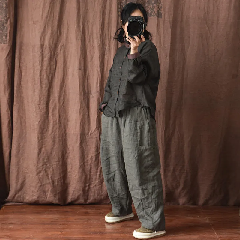 Vintage Comfort Wide-Leg Pants