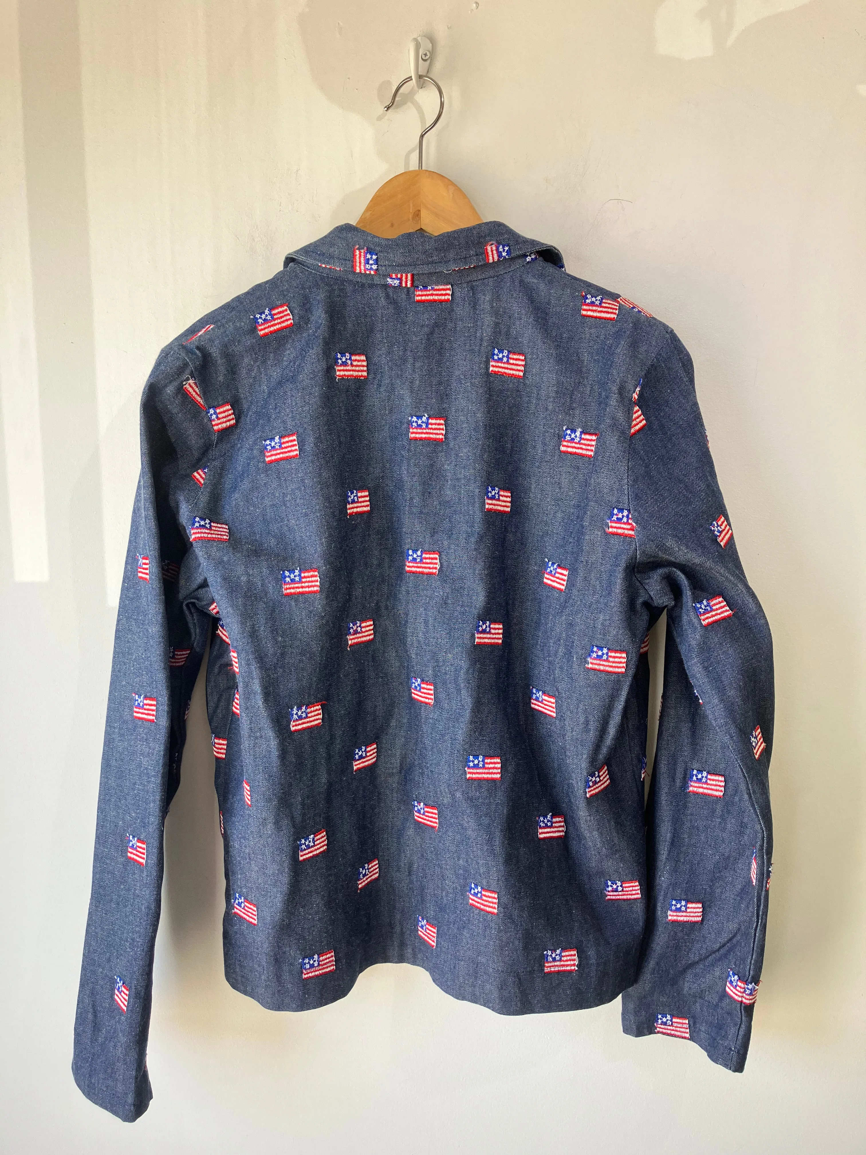 Vintage Style-Rite Denim Jacket with American Flags