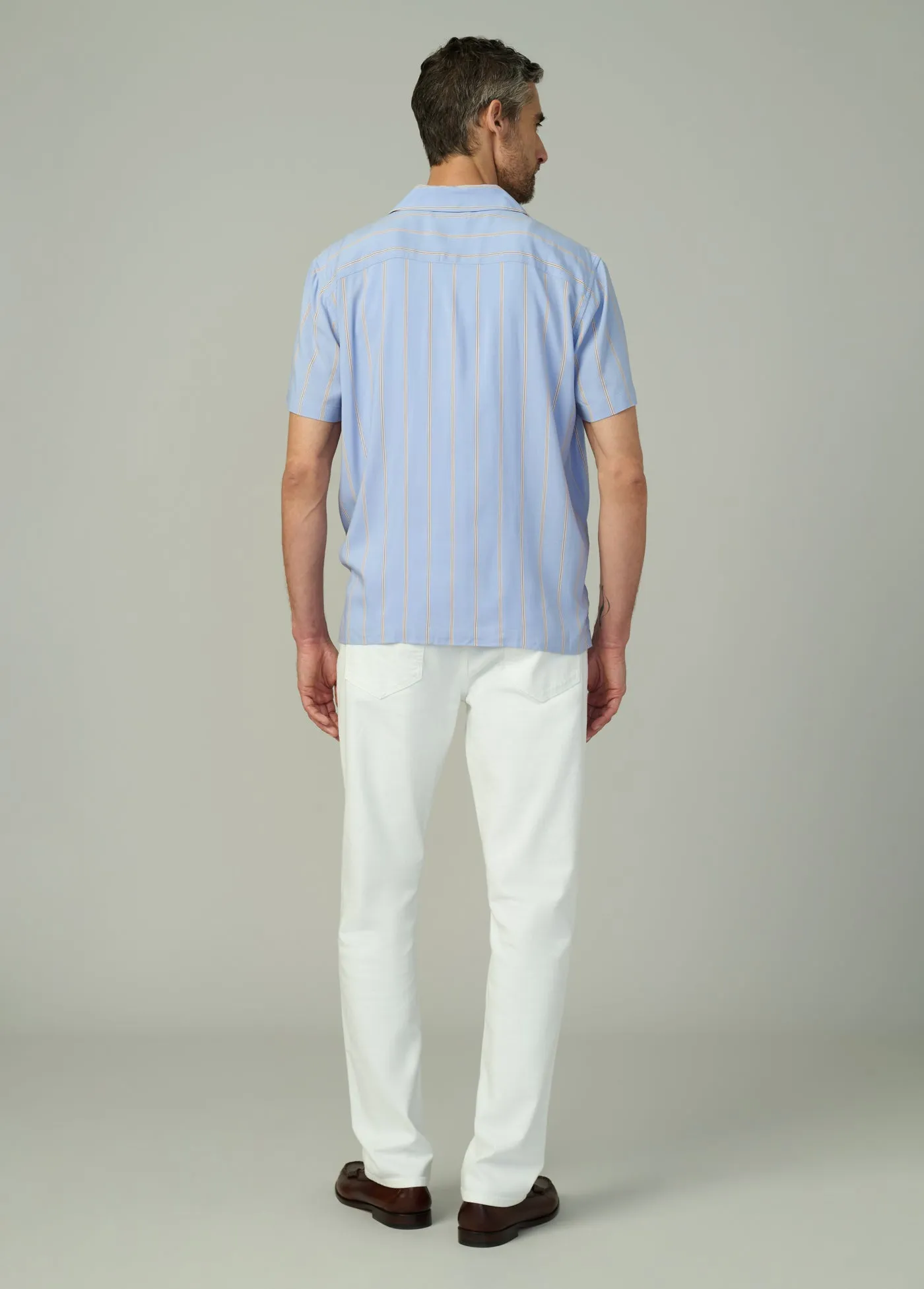 VISCOSE STRIPE CAMP SHIRT