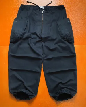 Washed Navy Military Style Wide Cargo Pants (31~34)