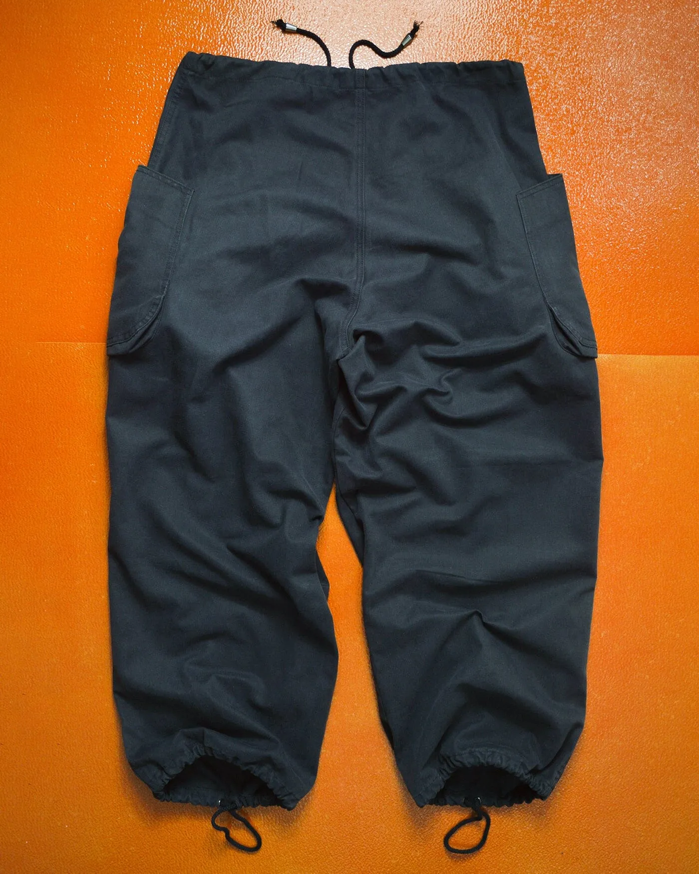 Washed Navy Military Style Wide Cargo Pants (31~34)