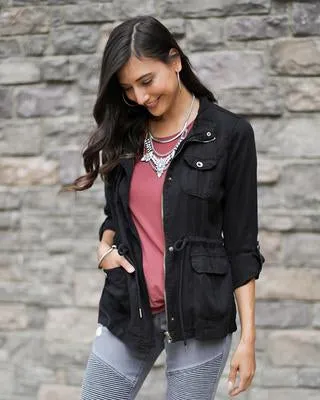 Washed Tencel Cargo Jacket